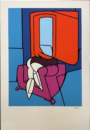 Valerio Adami "Senza titolo" 
serigrafia a colori
cm 73x50
firmata e numerata 22