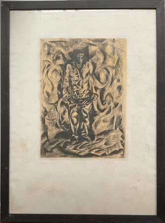 Sandro Chia "Senza titolo" 
litografia
cm 93x65,5
firmata e numerata 6/40 in bas