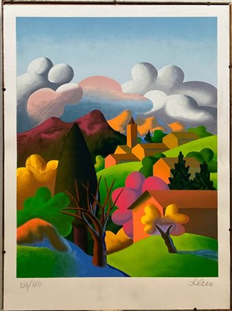 Salvo "Senza titolo" 
litografia a colori
cm 70x50
firmata e numerata 107/160 in