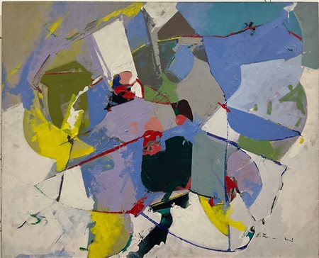 Edoardo Franceschini "Paesaggio azzurro" 1992
olio su tela
cm 81x100
firmato in