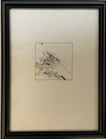 Gianfranco Ferroni "Sacrificio di Abramo" 1963
litografia - prova colore
cm 48,5