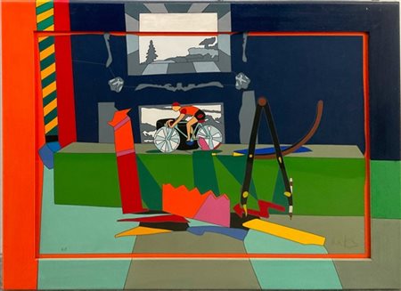 Ugo Nespolo "Senza titolo" 
serigrafia a colori - prova d'artista
cm 48x68
firma