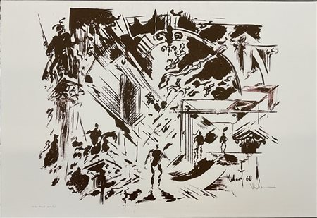 Nanni Valentini "Rococò Suite I e II" 
due litografie a colori
fogli cm 49,5x70,