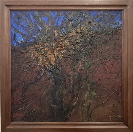 Goliardo Padova "Due nidi di gazze" 
olio su tela
cm 73x73
firmato in basso a de