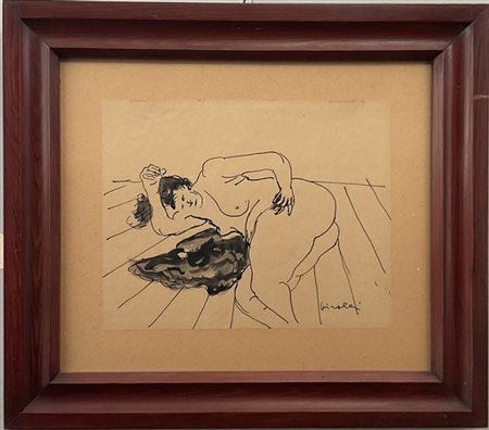 Firma indecifrata "Senza titolo" china su carta applicata su cartone
cm 22x28
f