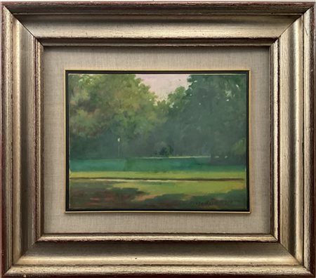 Renzo Barilli "Senza titolo" 1970
olio su compensato
cm 21x28
firmato e datato i