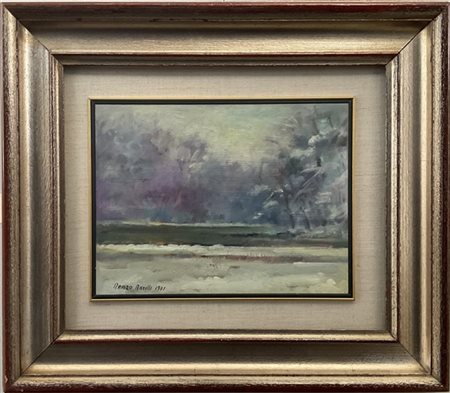 Renzo Barilli "Senza titolo" 1971
olio su compensato
cm 21x28
firmato e datato i