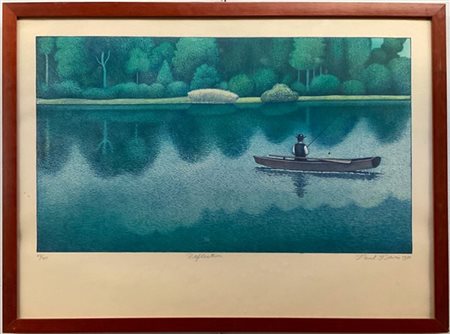 Paul Davis "Reflection" 1980
litografia a colori
cm 53x73
firmata, numerata 43/2