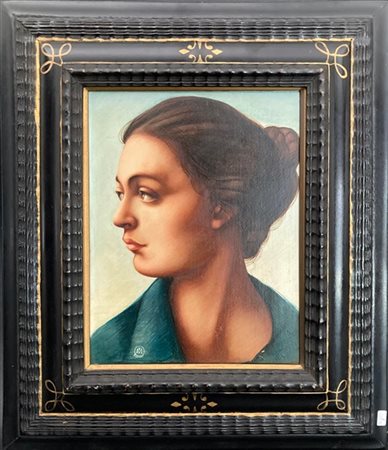 Maurizio Bottoni "Ritratto della moglie" 
olio su tavola
cm 29x22
firmato e sigl