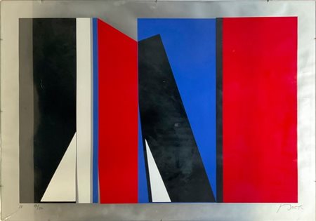 Jean Baier "Senza titolo" 
serigrafia su carta argentata
cm 59x84
firmata e nume