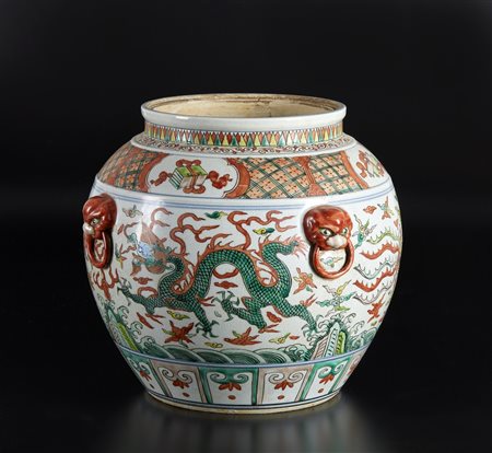  Arte Cinese - Grande giara wucai in ceramica
Cina, XX secolo.