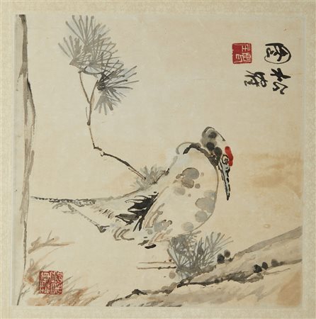  Arte Cinese - Dipinto su carta raffigurante volatile
Cina, inizi XX secolo.