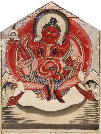  Arte Himalayana - Dipinto raffigurante Virupaksha
Nepal, XVIII secolo
.