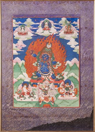  Arte Himalayana - Thangka raffigurante Vajrapani 
Sino-Tibet, XIX secolo .