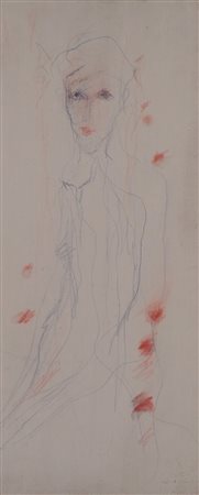 TRECCANI ERNESTO Milano (Mi) 1920 Volto 1970 Mista su tela 70,00x30,00x2,00...