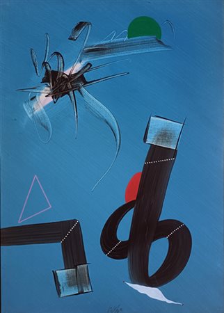 DANGELO SERGIO Milano (Mi) 1932 Ottovolante dell'amore 1995 Tempera su tela...