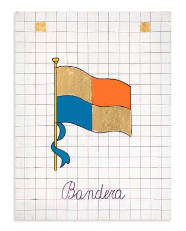 REMO BIANCO (1922-1988) - Bandiera blu oro arancio