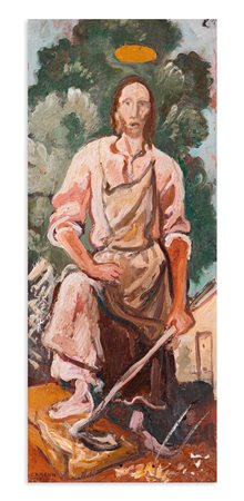 FELICE CARENA (1879-1966) - Il boscaiolo, 1953