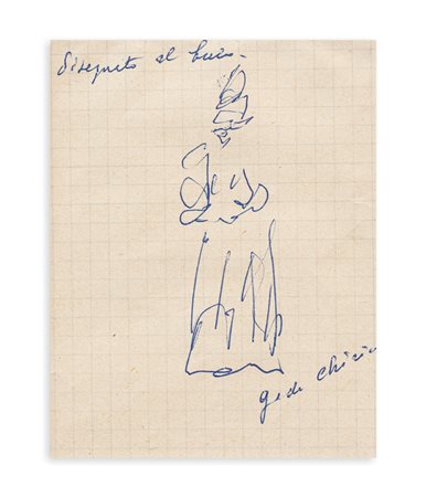 GIORGIO DE CHIRICO (1888-1978) - Abbozzo di figura femminile (disegnato al buio), 1964