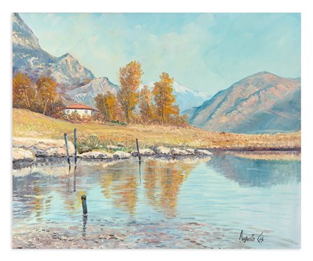 AUGUSTO CIS (1927-2005) - Lago d'Iseo. Angolo di Clusane, 1980