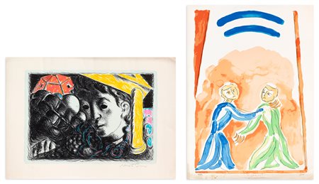 AUTORI VARI (VIRGILIO GUIDI E ROBERTO BARNI) - Lotto unico di 2 litografie