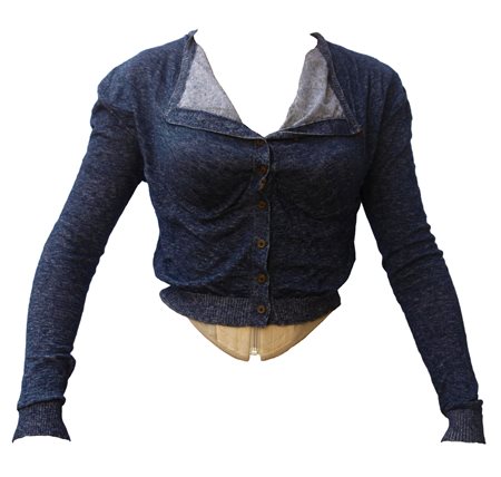 Vivienne Westwood BIG BOOBS CORSET Description: Blu melange knitwear cardigan...