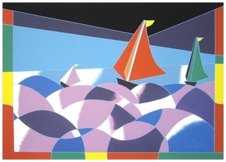 UGO NESPOLO Mosso Santa Maria 1941 Senza titolo Litografia a colori...