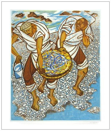 GIUSEPPE MIGNECO Messina 1908 – Milano 1997 Senza titolo Incisione a colori...