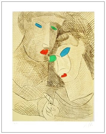 SANDRO CHIA Firenze 1946 Senza titolo 1991 Acquaforte e acquatinta a colori...