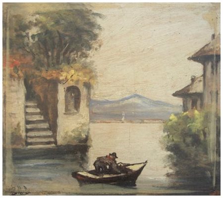 UGO BOTTEGHI ? 1893 – ? 1977 Senza titolo Olio su tavola 34 x 37,5. Firma in...