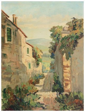 M. PACINI Senza titolo Olio su tavola 40 x 30. Firma in b. a d.