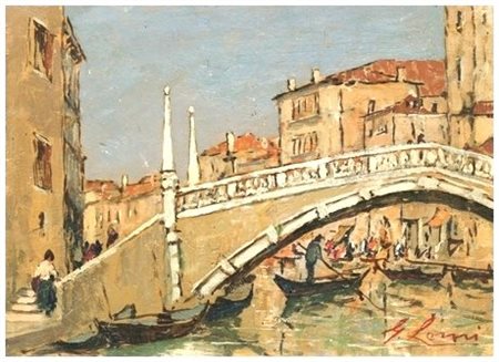 GIOVANNI LOMI Ardenza 1889 – 1969 Venezia, Ponte delle Guglie 1939 Olio su...