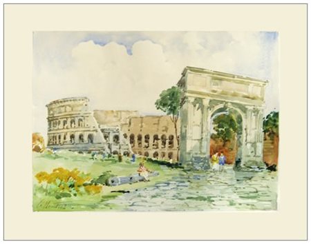 CARLO MONTESI Venezia 1920 Senza titolo Acquerelli su cartoncino 31 x 37,8....