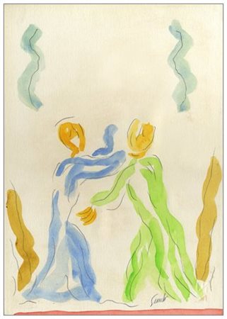 VIRGILIO GUIDI Roma 1891 – Venezia 1984 Senza titolo T.m. su cartoncino...