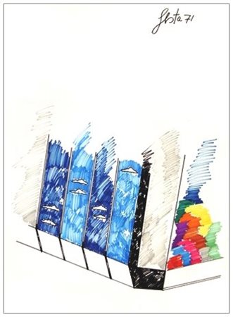 TANO FESTA Roma 1938 – 1987 Senza titolo 1971 T.m. su cartoncino 100 x 70....