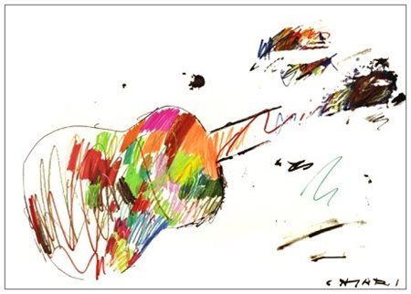 GIUSEPPE CHIARI Firenze 1926 – 2007 Chitarra T.m. su cartoncino 70 x 100....