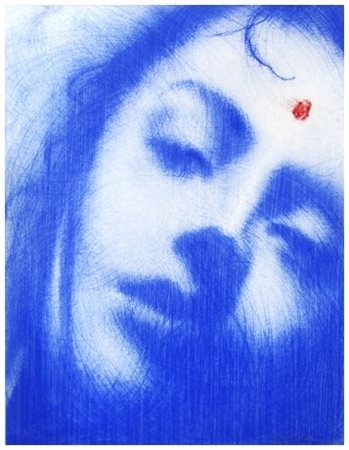 OMAR GALLIANI Montecchio Emilia 1954 Blu soltanto blu Pastelli su carta 45 x...