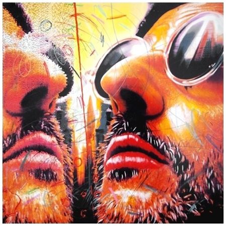 ENRICO MANERA Asmara (Eritrea) 1948 Jean Reno 2006 Olio su tela 100 x 100....