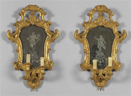 Coppia di specchierine Luigi XV in legno 