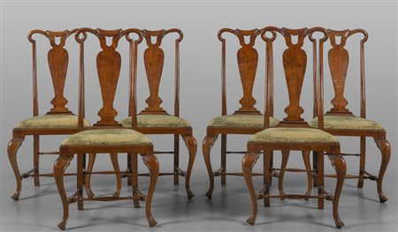 Sei sedie Luigi XIV in mogano, Inghilterra inizi 