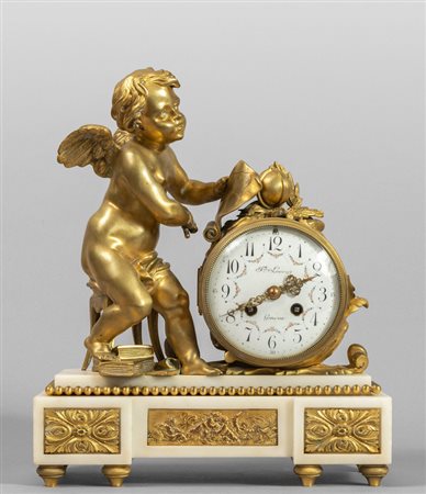 # Pendola Luigi XVI in bronzo dorato e marmo 