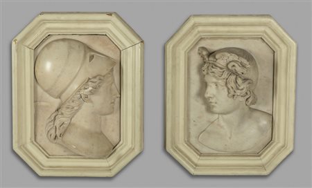 Apollo e Minerva, coppia di profili ad 