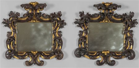 Coppia di specchiere Luigi XIV a cartoccio in 