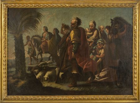 Scuola italiana sec.XVII "La fuga in Egitto" 