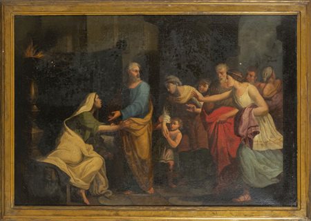Scuola italiana sec.XVIII "Scena biblica" 