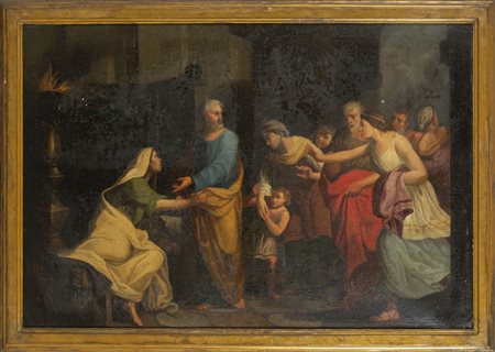 Scuola italiana sec.XVIII "Scena biblica" 