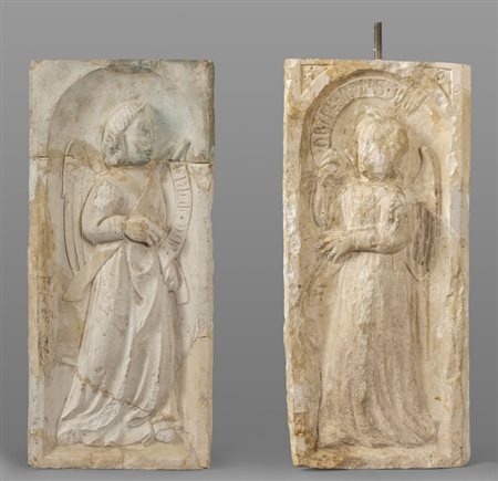 Due lesene a rilievo raffiguranti Angeli, Toscana 