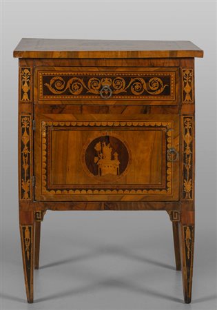 Comodino Luigi XVI ad un cassetto ed uno 