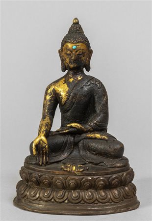Buddha, scultura in bronzo<br>h.cm.14,5