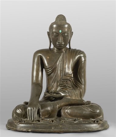 Buddha, scultura in bronzo, sec.XX<br>cm.62x73